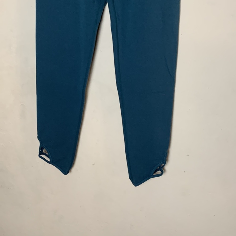 FREE PEOPLE Movement Moon Shadow Fold Over Leggings Teal Size Medium - Picture 4 of 8